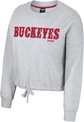 Wrangler Women's Ohio State Buckeyes Heather Grey Crewneck Sweatshirt