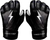 Bruce Bolt Adult Short Cuff Chrome Batting Gloves