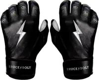 Bruce Bolt Youth Short Cuff Chrome Palm Batting Gloves