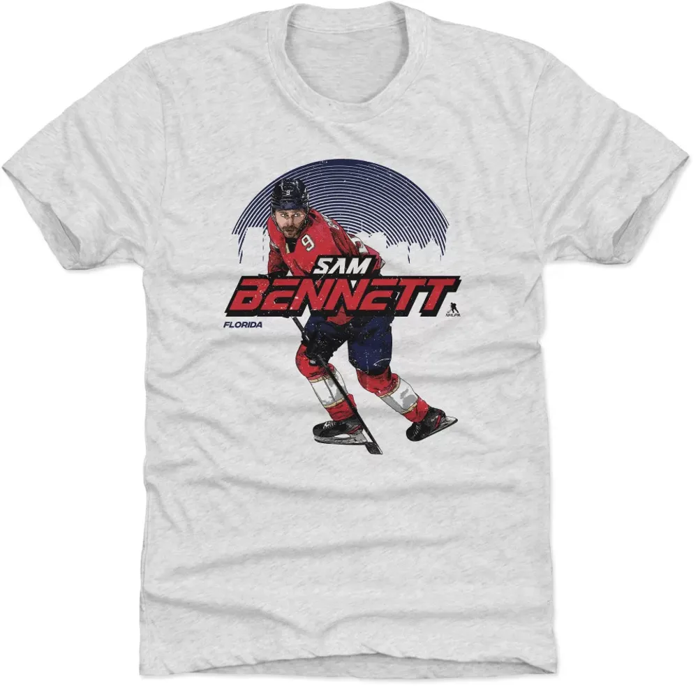500 Level Florida Panthers Sam Bennett #9 Skyline Grey T-Shirt