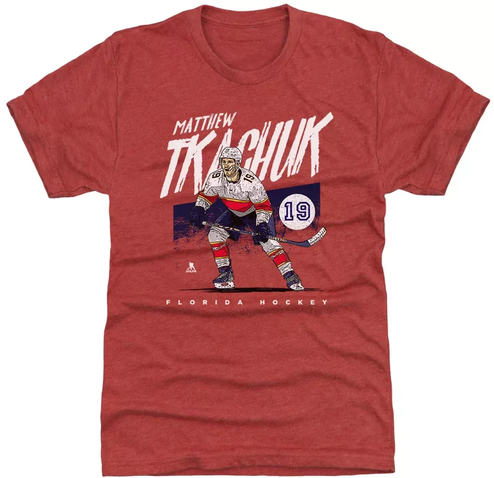 500 Level Florida Panthers Matthew Tkachuk Grunge Red T-Shirt