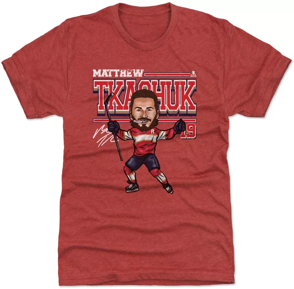 500 Level Florida Panthers Matthew Tkachuk #19 Cartoon Red T-Shirt