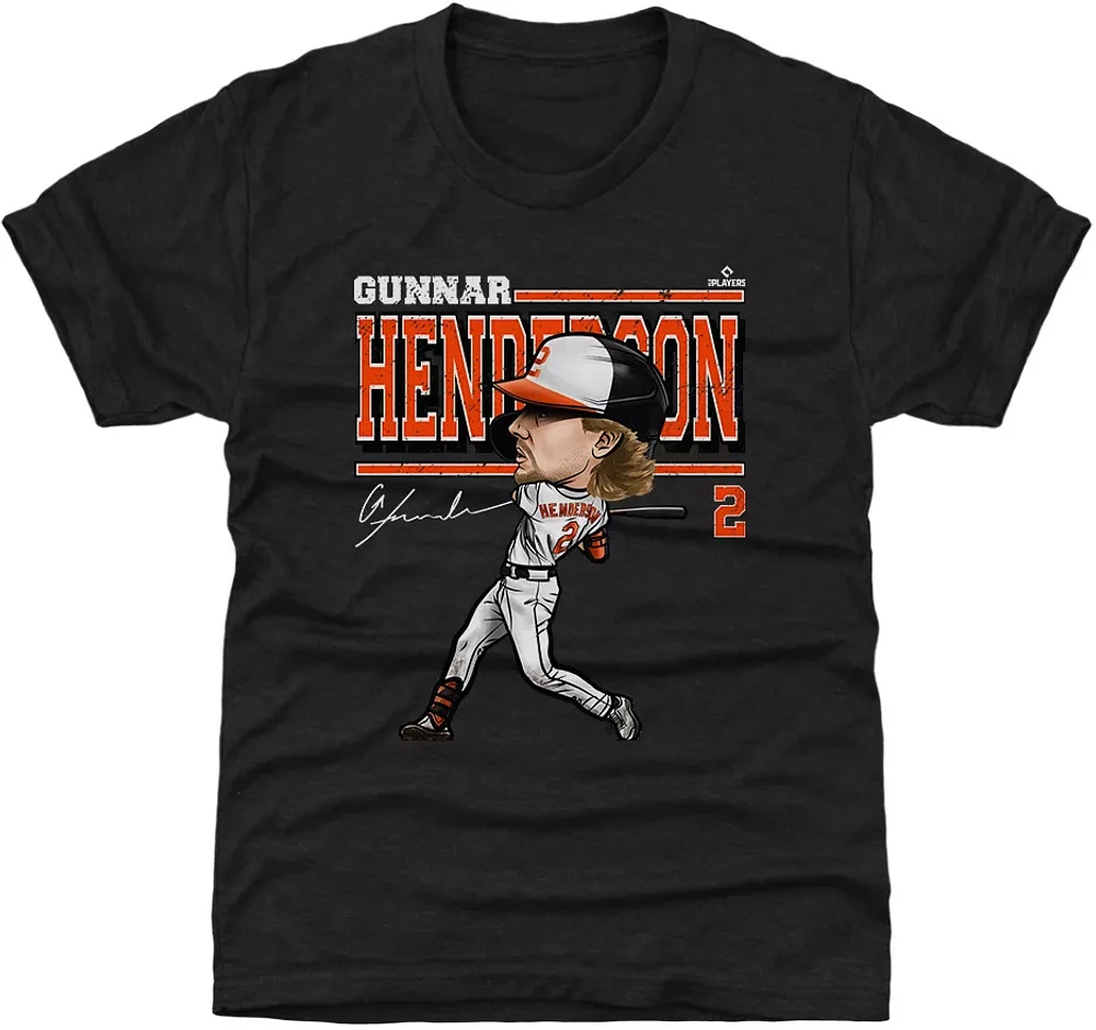 500 Level Youth Baltimore Orioles Black Gunnar Henderson Cartoon T-Shirt