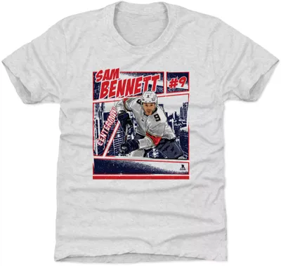 500 Level Florida Panthers Sam Bennett #9 Comic Grey T-Shirt