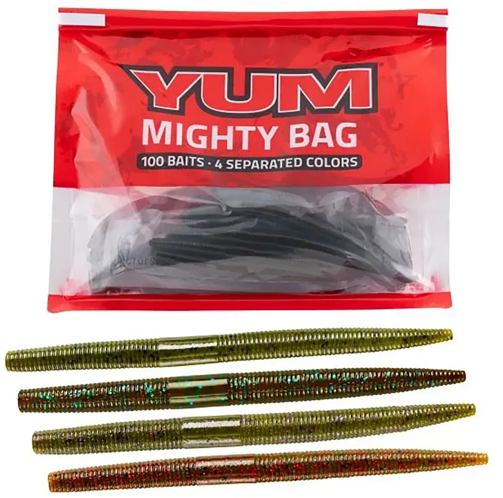 YUM Mighty Bag Green Pumpkin Dinger Soft Baits
