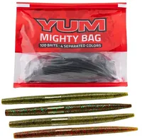 YUM Mighty Bag Green Pumpkin Dinger Soft Baits