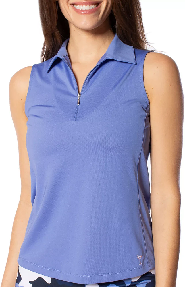 Golftini Women's Sleeveless 1/4 Zip Polo