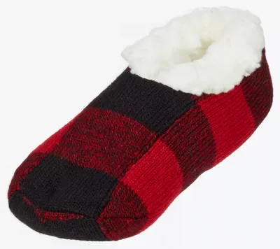Northeast Outfitters Cozy Cabin Youth Holiday Buff Check Slipper Socks