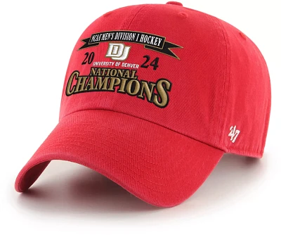 ‘47 Denver Pioneers 2024 NCAA Men's Hockey National Champions Clean Up Adjustable Hat