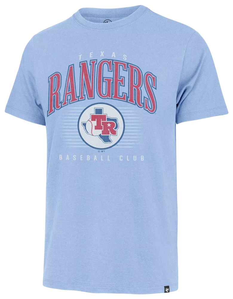 '47 Men's Texas Rangers Blue Double Header Cooperstown Franklin T-Shirt