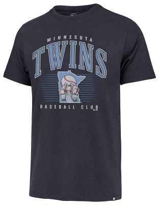 '47 Men's Minnesota Twins Blue Double Header Cooperstown Franklin T-Shirt