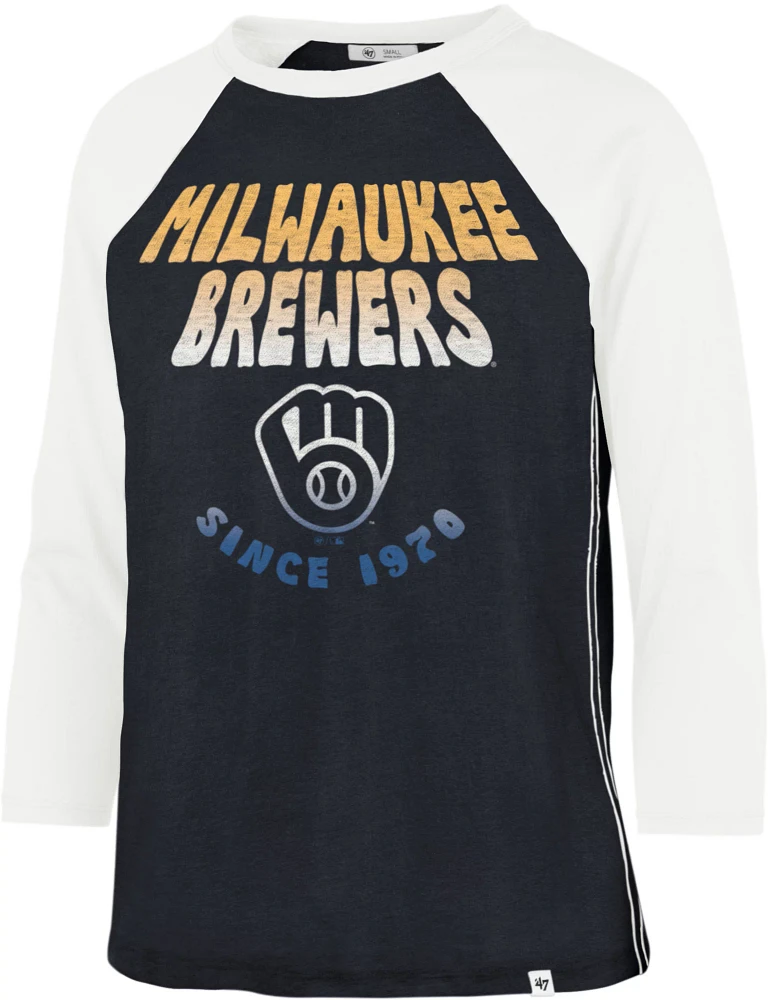 '47 Women's Milwaukee Brewers Blue Harmony Ava Raglan T-Shirt