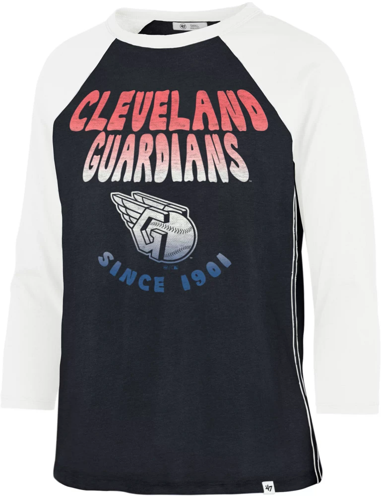 '47 Women's Cleveland Guardians Blue Harmony Ava Raglan T-Shirt