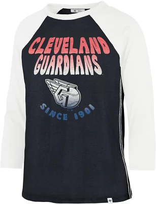 '47 Women's Cleveland Guardians Blue Harmony Ava Raglan T-Shirt