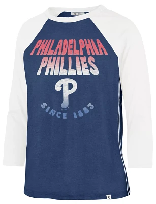 '47 Women's Philadelphia Phillies Blue Harmony Ava Raglan T-Shirt