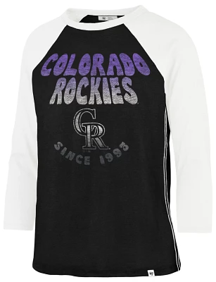 '47 Women's Colorado Rockies Black Harmony Ava Raglan T-Shirt