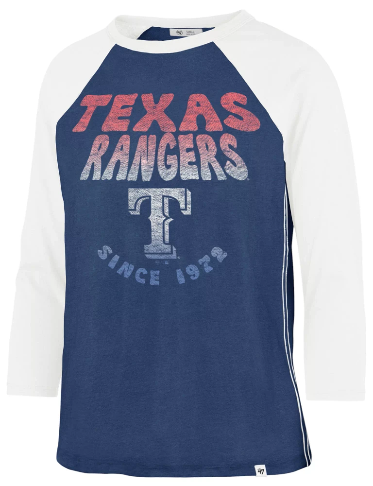 '47 Women's Texas Rangers Blue Harmony Ava Raglan T-Shirt