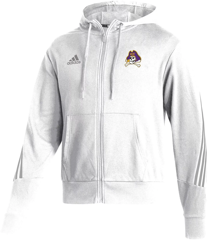 adidas Men's East Carolina Pirates White Fashion Full Zip Hoodie