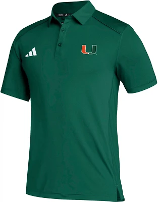 adidas Men's Miami Hurricanes Dark Green Classic Polo