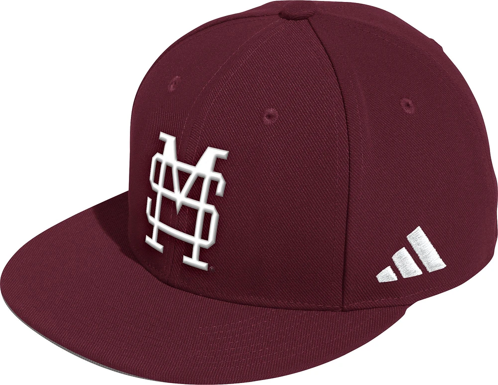 adidas Men's Mississippi State Bulldogs White Mesh Fitted Hat