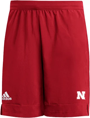 adidas Men's Nebraska Cornhuskers Scarlet 9” Heat Ready Woven Shorts