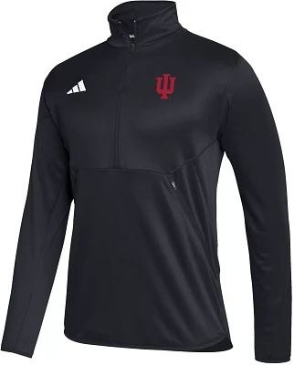 adidas Men's Indiana Hoosiers Black Stadium Knit 1/4 Zip Shirt