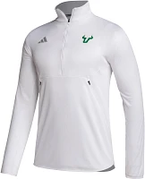 adidas Men's South Florida Bulls White Stadium Knit 1/4 Zip Shirt