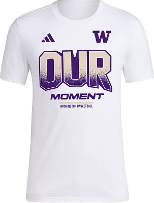 adidas Men's Washington Huskies White Basketball Bench T-Shirt