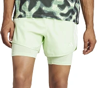 adidas Men's Own The Run 3-Stripes 2-in-1 Shorts