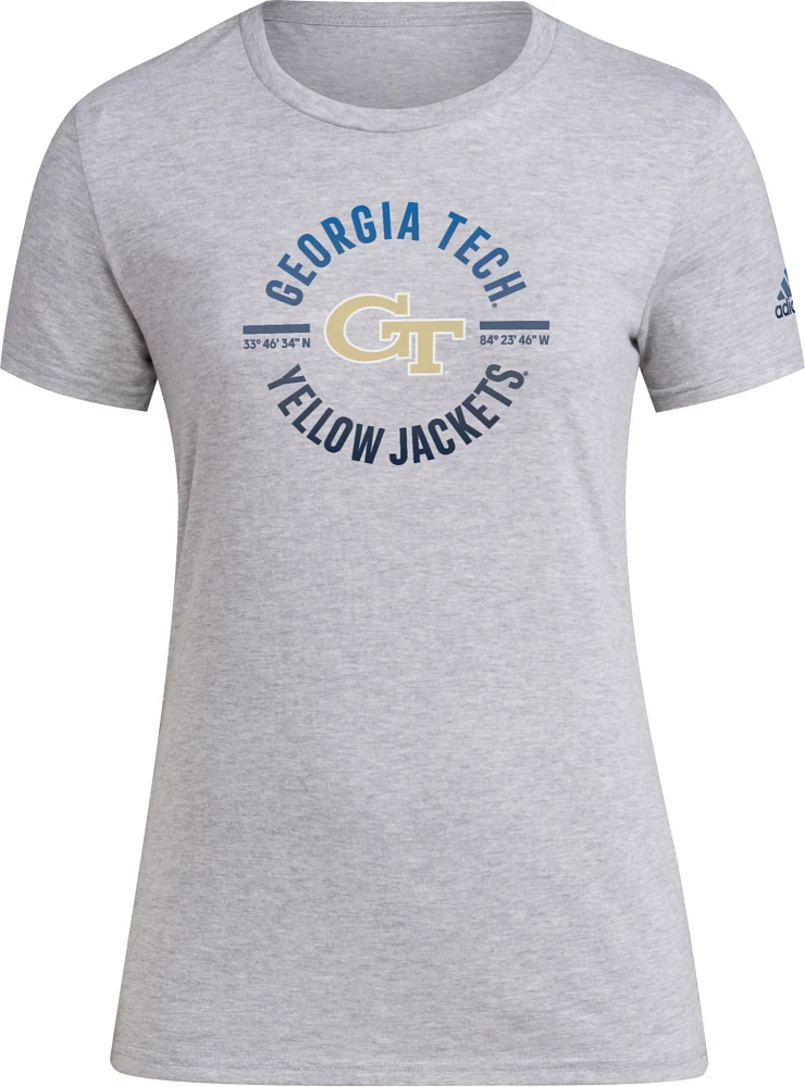 adidas Women's Georgia Tech Yellow Jackets Grey Rise N' Shine T-Shirt