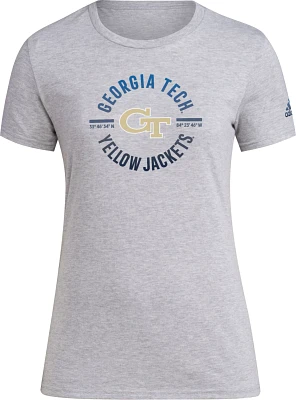 adidas Women's Georgia Tech Yellow Jackets Grey Rise N' Shine T-Shirt