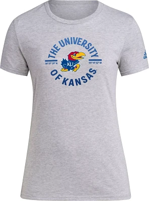 adidas Women's Kansas Jayhawks Grey Rise N' Shine T-Shirt