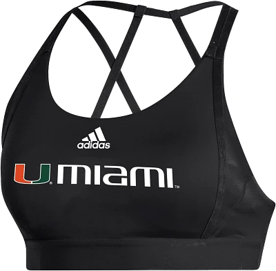 adidas Women's Miami Hurricanes Black Ultimate Bra