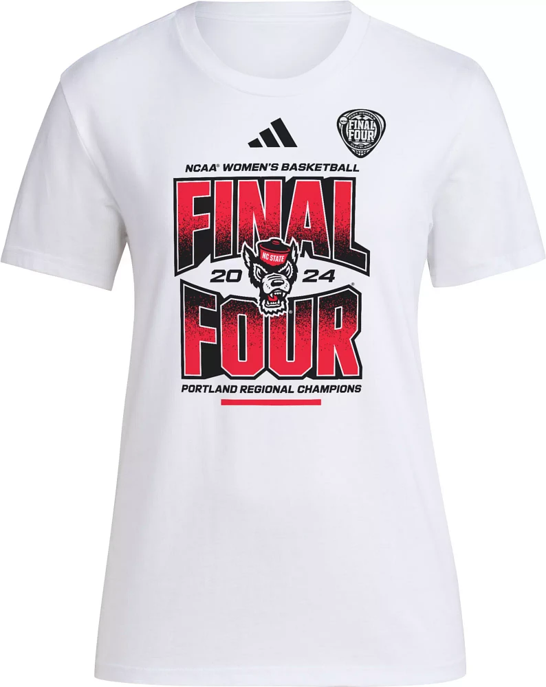 adidas Women's NC State Wolfpack 2024 Basketball Regional Champs Final Four Bound Locker Room T-Shirt