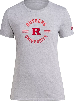 adidas Women's Rutgers Scarlet Knights Grey Rise N' Shine T-Shirt