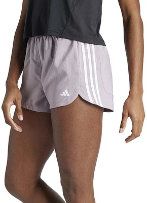 adidas Women's Pacer Training 3-Stripes Woven High-Rise Heathered Shorts