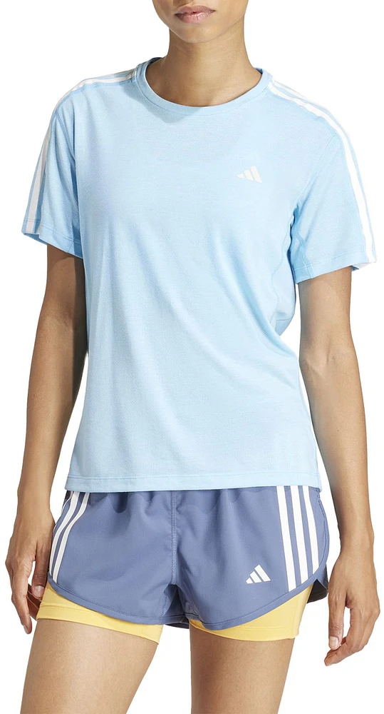 adidas Women's Own The Run 3-Stripes Tee