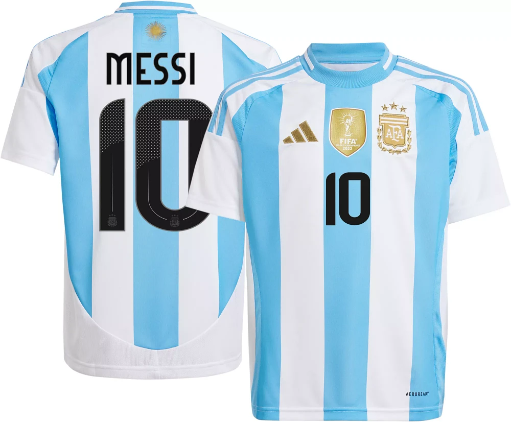 adidas Youth Argentina Lionel Messi #10 2024 Home Replica Jersey