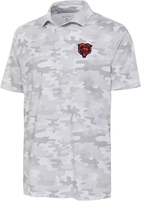 Antigua Men's Chicago Bears Collide White Camo Polo