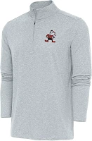 Antigua Men's Cleveland Browns Hunk Heathered Quarter-Zip Pullover