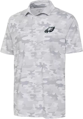 Antigua Men's Philadelphia Eagles Collide White Camo Polo