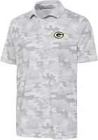 Antigua Men's Green Bay Packers Collide White Camo Polo