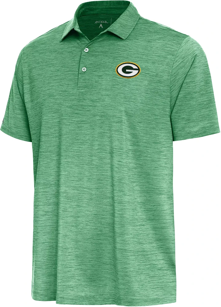 Antigua Men's Green Bay Packers Layout Heathered Polo