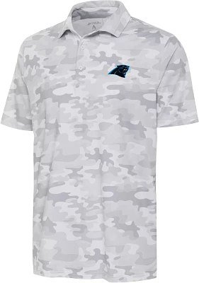 Antigua Men's Carolina Panthers Collide White Camo Polo