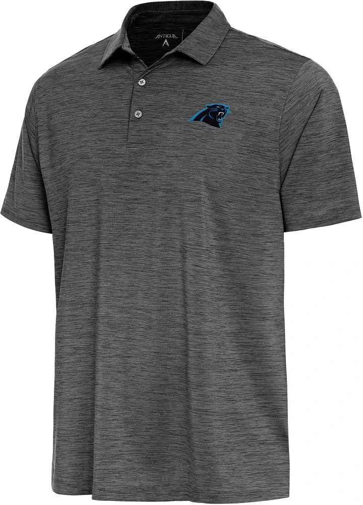 Antigua Men's Carolina Panthers Layout Heathered Polo