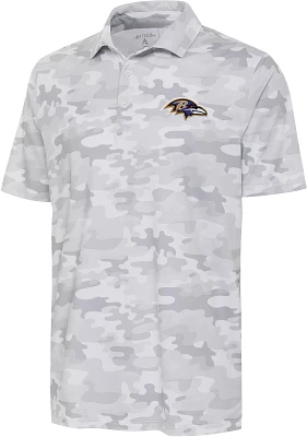 Antigua Men's Baltimore Ravens Collide White Camo Polo