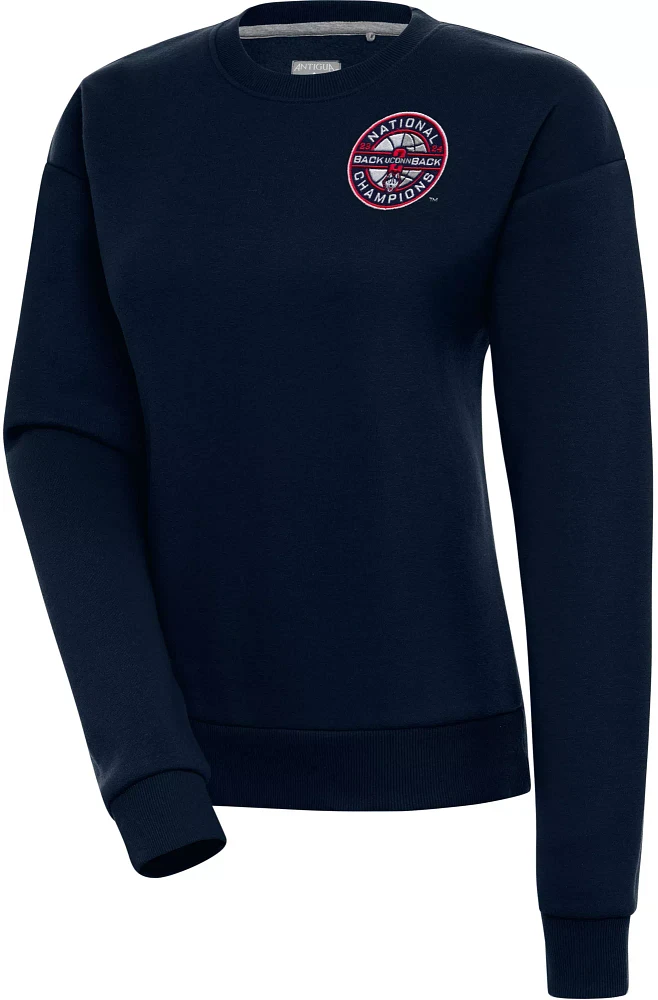 Antigua Women's UConn Huskies 2024 Men's Basketball National Champions Pullover Crewneck