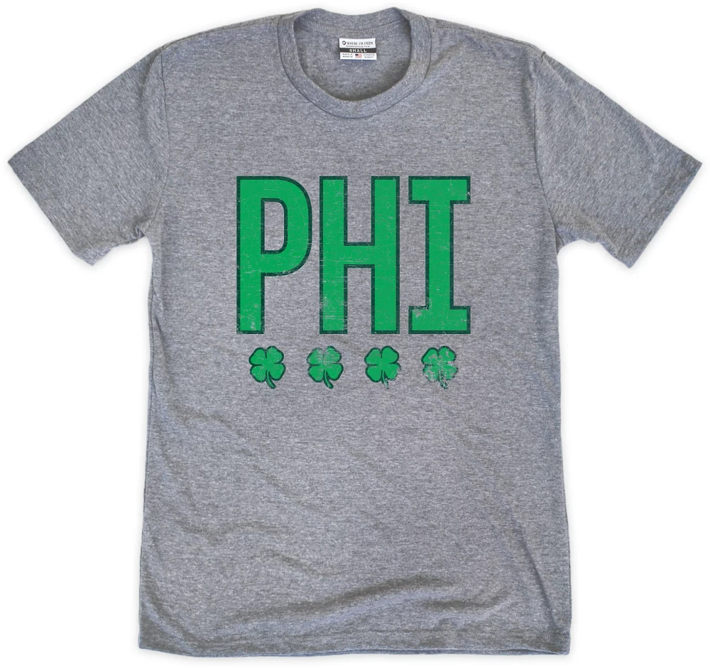 Where I'm From Adult Philadelphia Four Clover T-Shirt