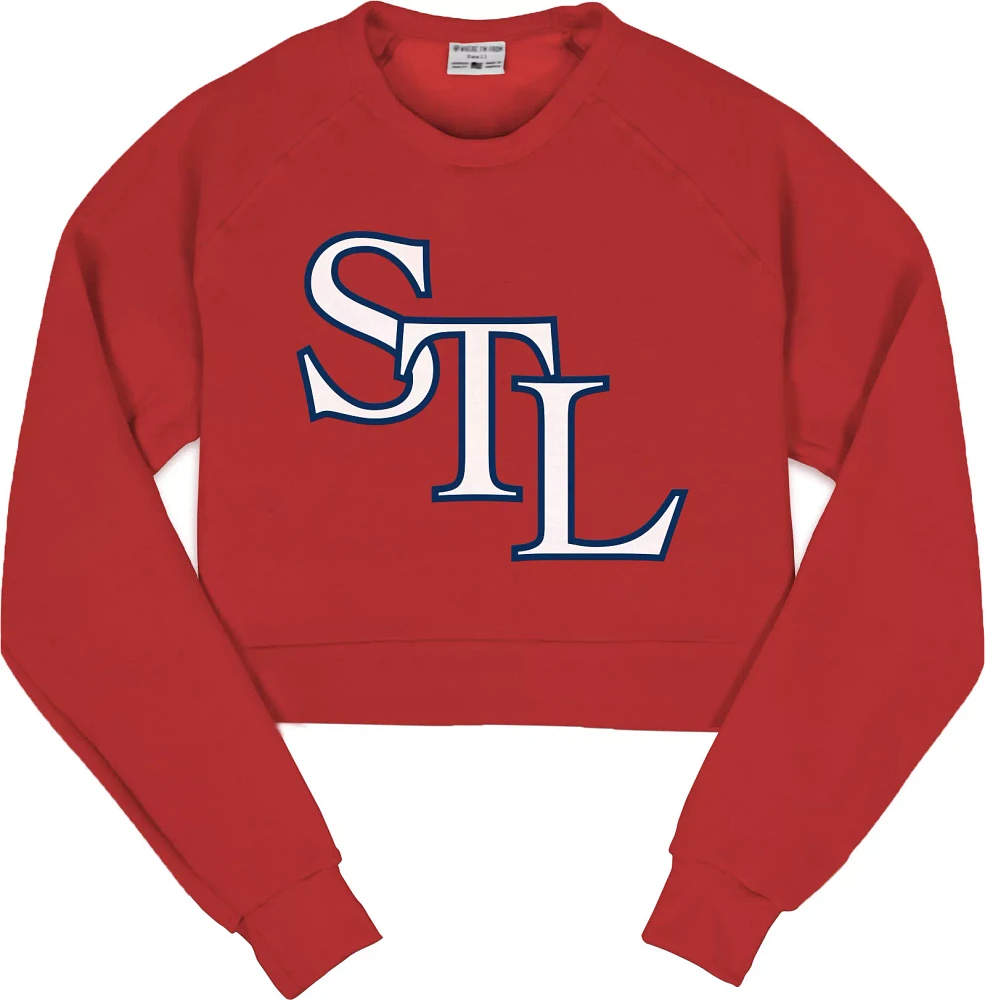 Where I'm From Adult St. Louis Diagonal  Fleece Crewneck Sweatshirt