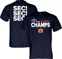 Blue 84 Adult NCAA 2024 Men's Basketball SEC Conference Champions Auburn Tigers Navy Locker Room T-Shirt